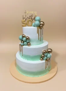 Elegant 50th Birthday Cake