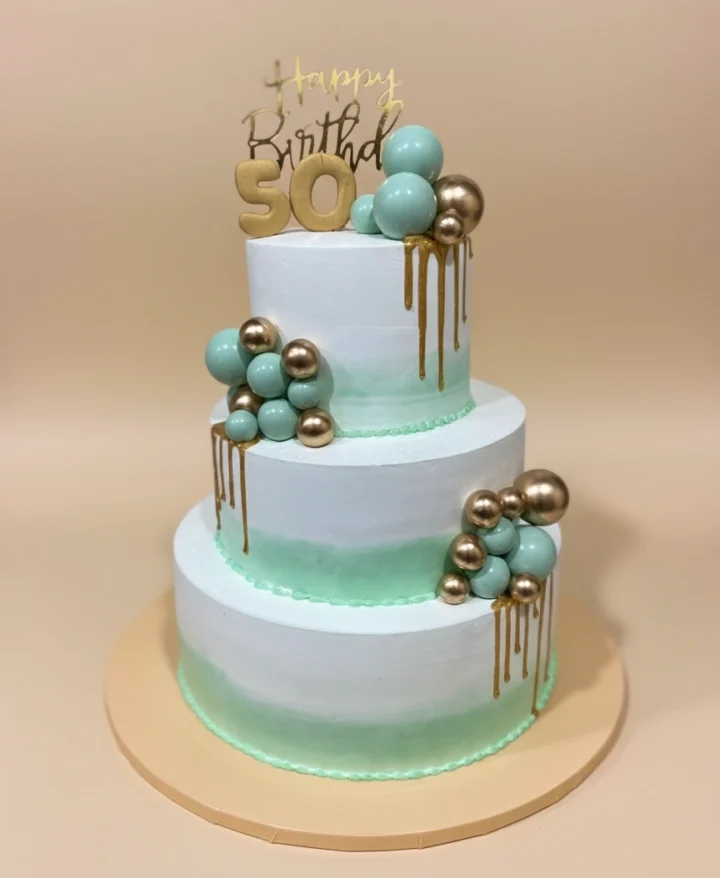Elegant 50th Birthday Cake
