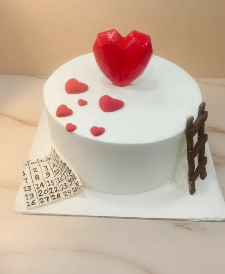 Red Heart Cake