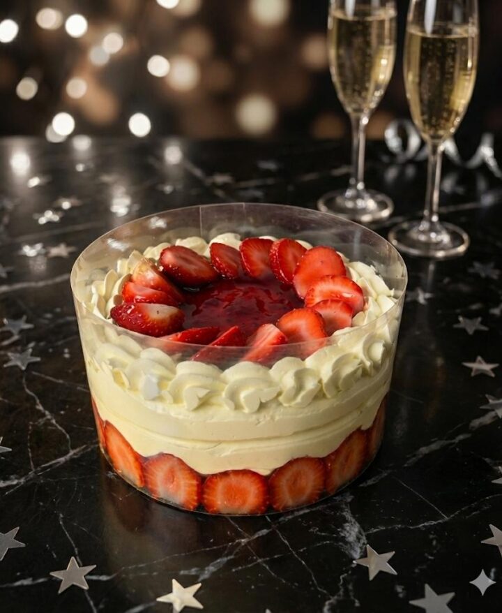 Fresh Strawberry Custard Cake 700g